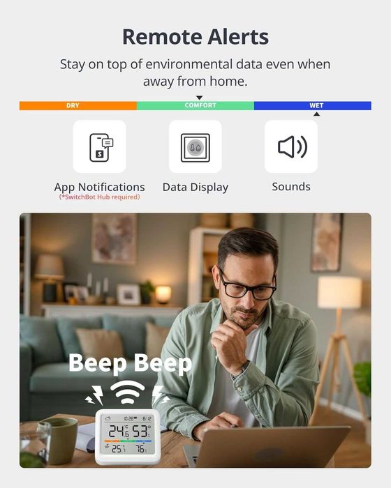 SwitchBot Meter Pro Смарт термометър хигрометър с Hub и външен датчик