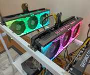 Mining Rig 225MH/s 2 x RTX3070 / 2 x RTX2060 Super / 1 GTX1660 Super