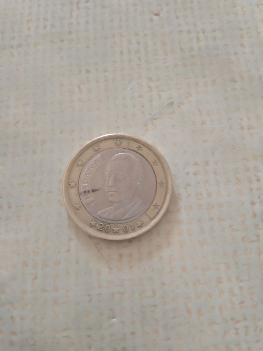 Vind moneda 1 Euro Espana cu Juan Carlos l rară