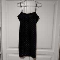 Черна кадифена рокля H&M