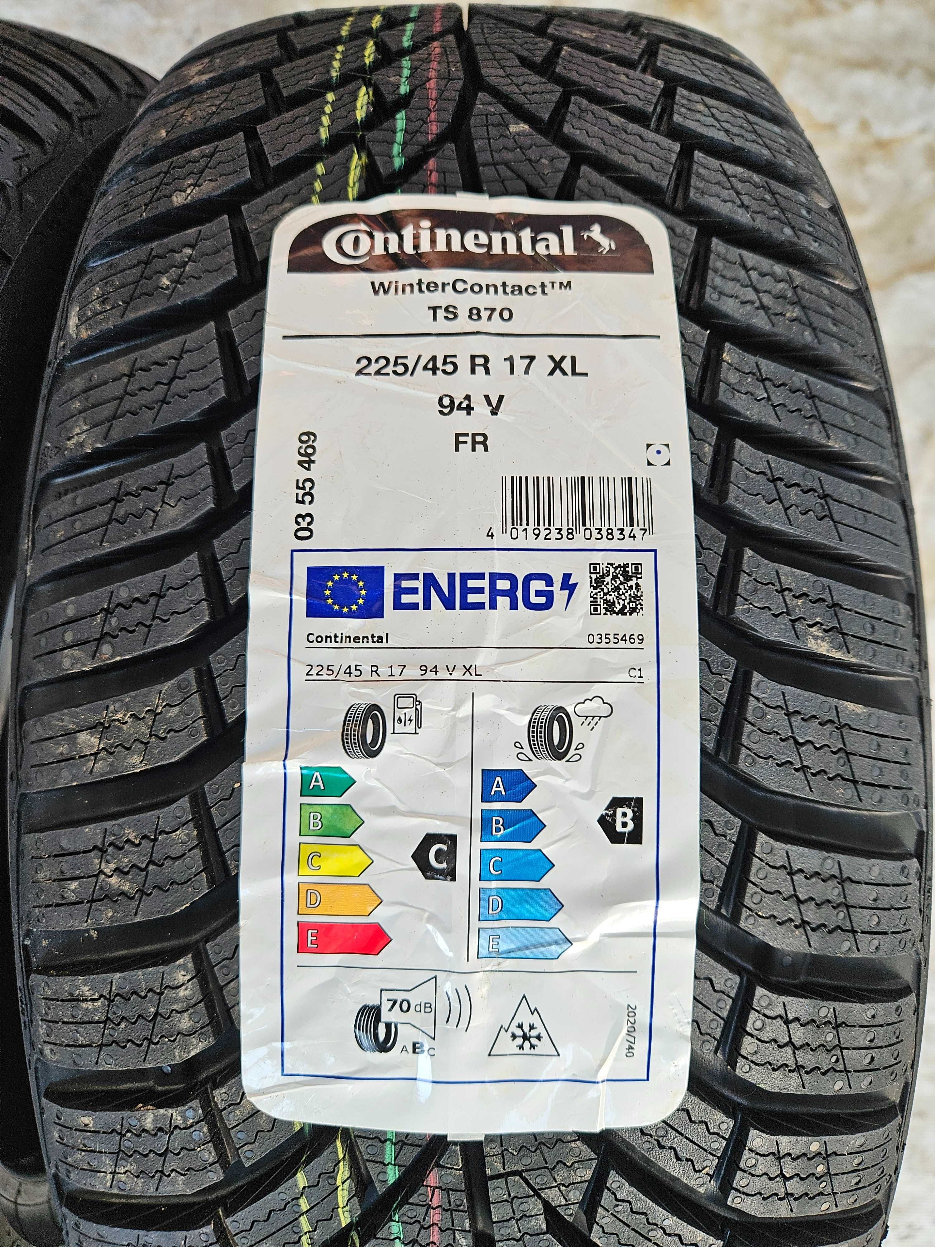 2 Нови зимни гуми 225/45 R17 Continental Winter TS870 XL 94V DOT3924