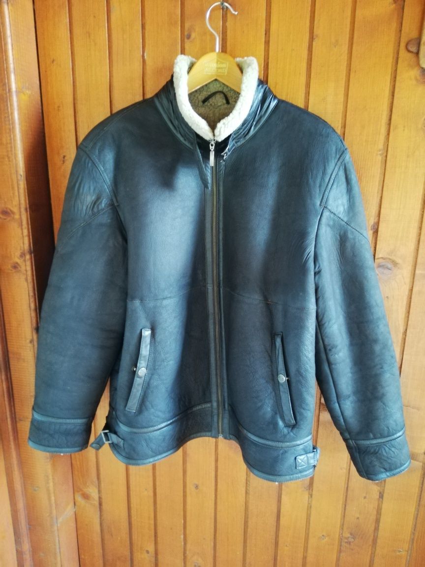 Geaca piele David Moore xl aviator cu blana
