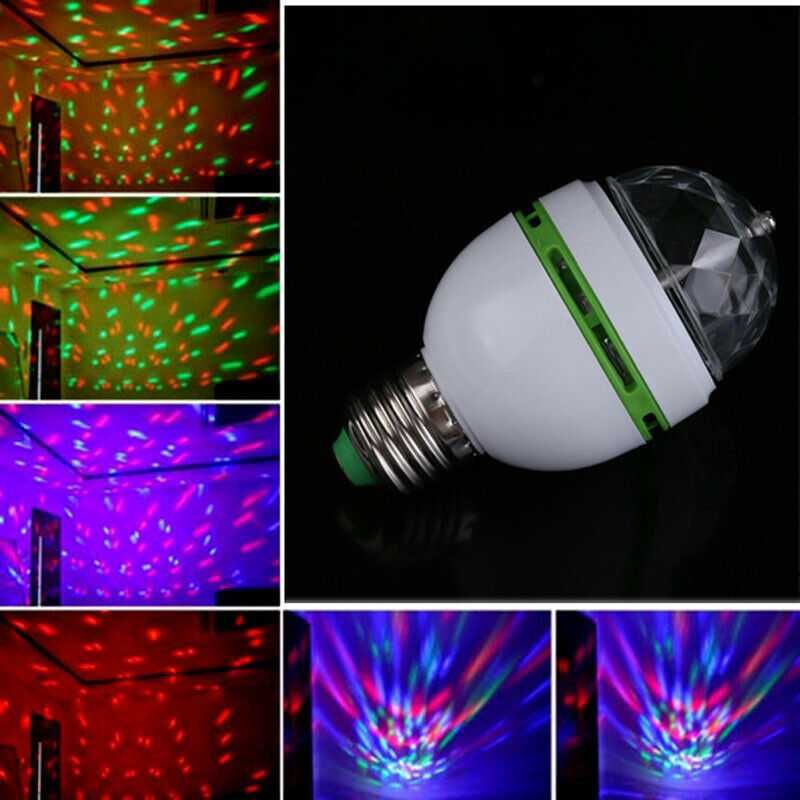 LED RGB въртяща цветна диско лампа крушка светлинни ефекти,декорация