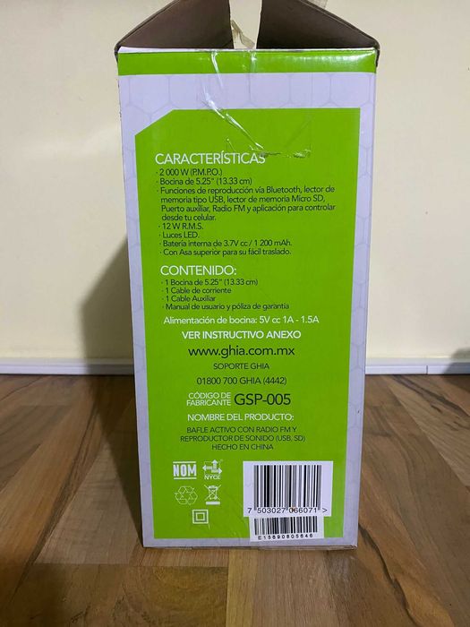 Преносим високоговорител GHIA GSP-005 + Динамичен микрофон