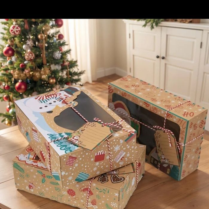 Три броя картонени кутии, подходящи за сладки, както и за подаръци.