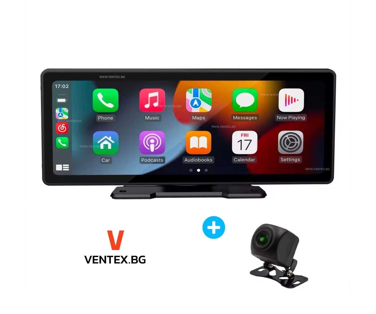 Универсална мултимедия за кола 10 инча, Carplay Bluetooth USB + Камера