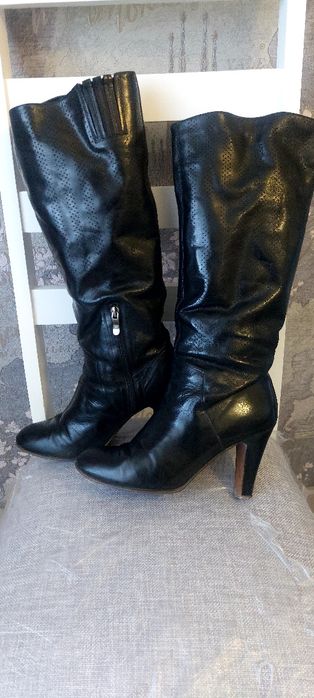 Сапоги кожанные осень-весна б/у
