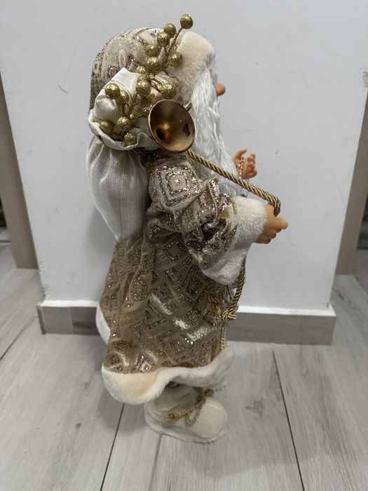 Figurina Mos Craciun cu Haina, Felinar & Ceas 60cm nou, cu eticheta.
