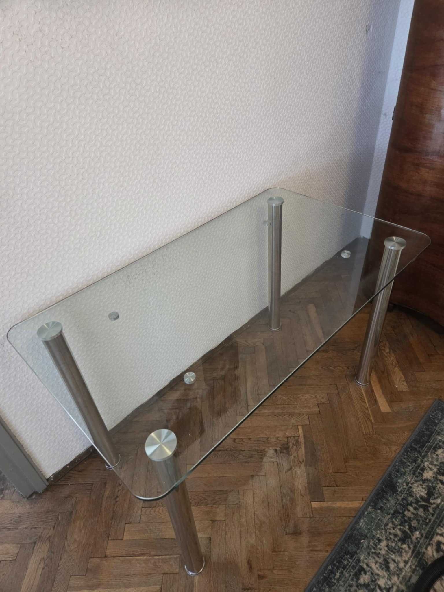 Здрава трапезна/кухненска маса с плот от закалено стъкло