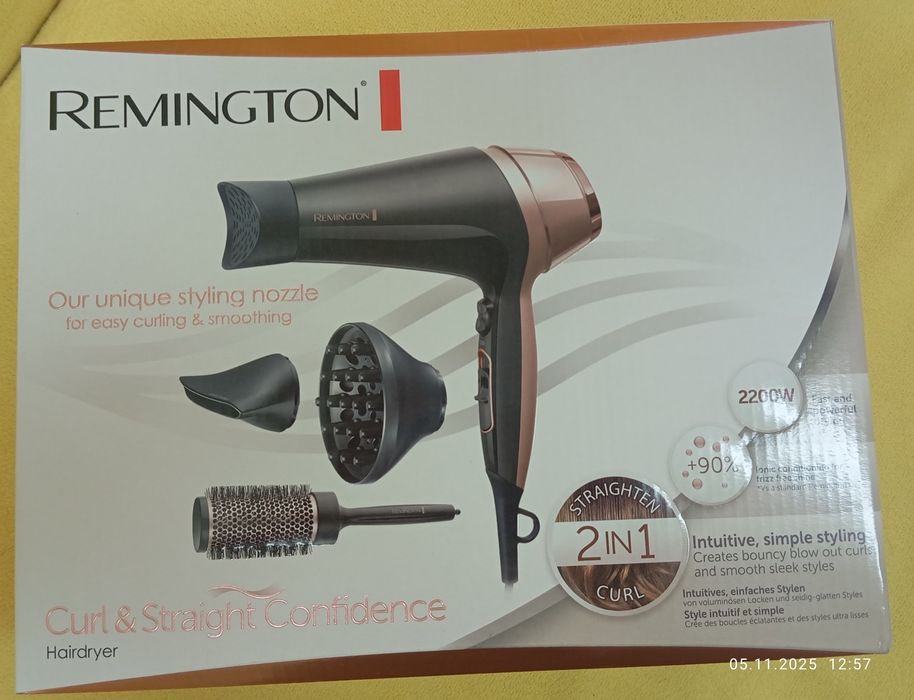 НОВ Сешоар за къдрене и изправяне Remington D5706 Curl&Straight Confid