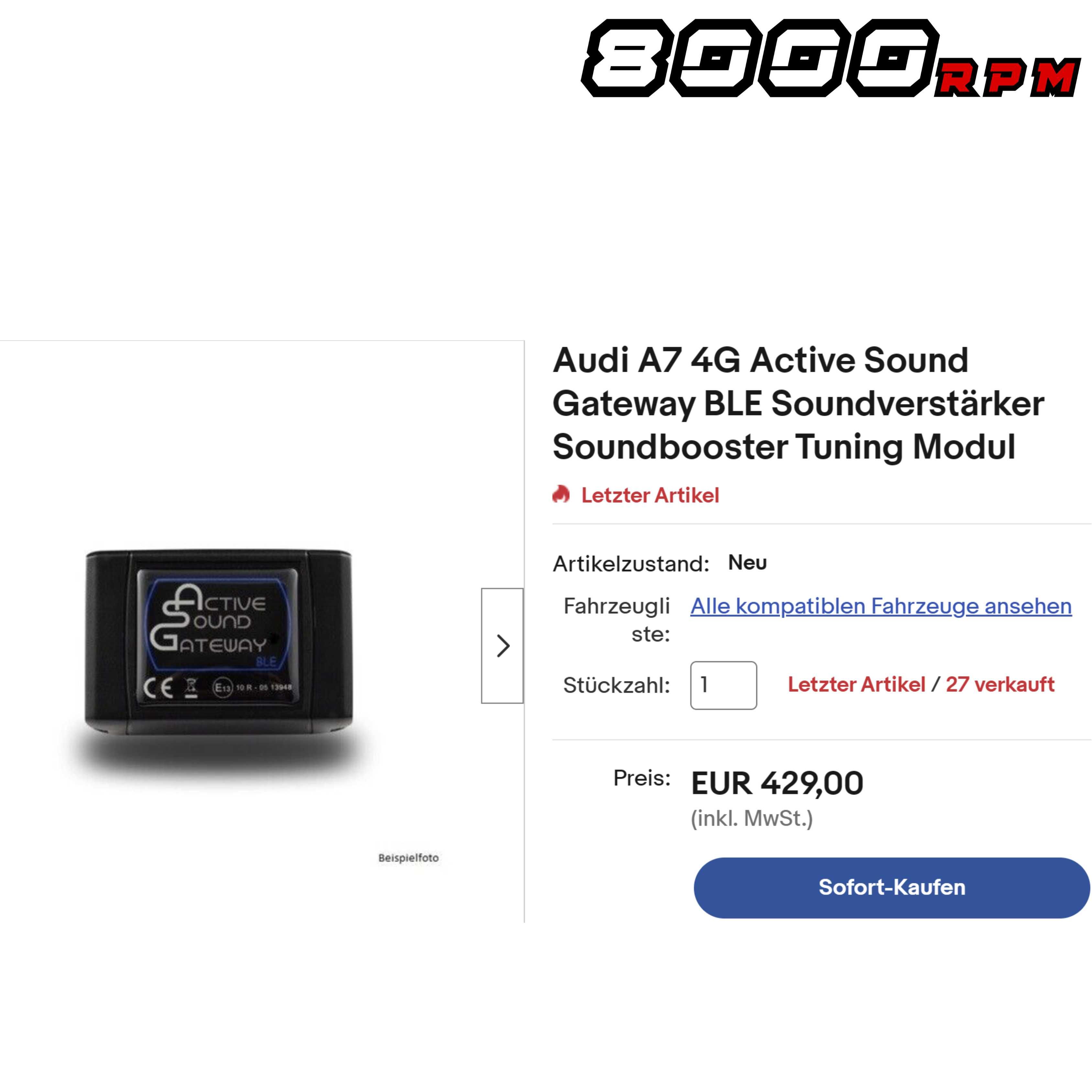 Тунинг модул усилване Active Sound Audi A6 А7 BiTDI S6 S7 SQ5 SQ7 SQ8