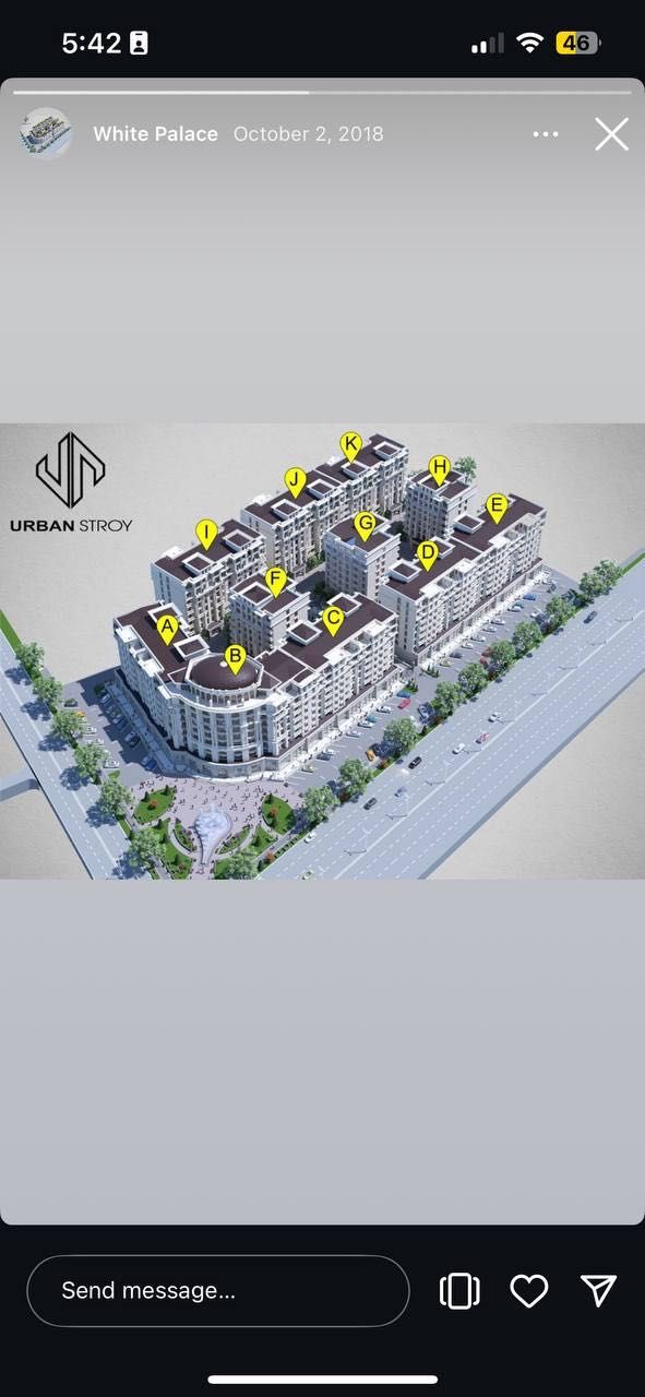 Ок Сарой (Oq Saroy) продается своя 3х комнатная.
