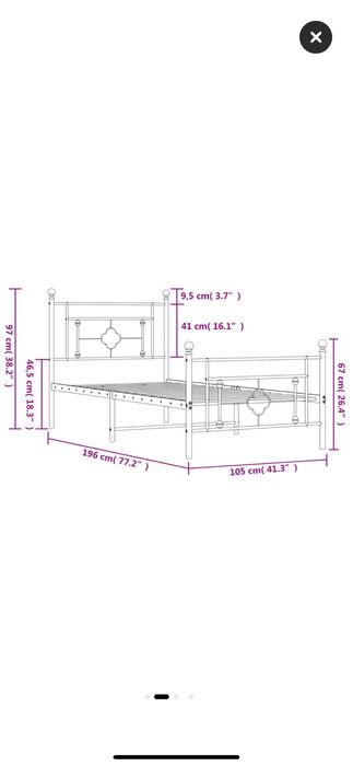 Cadru pat metal+saltea pentru o persoana