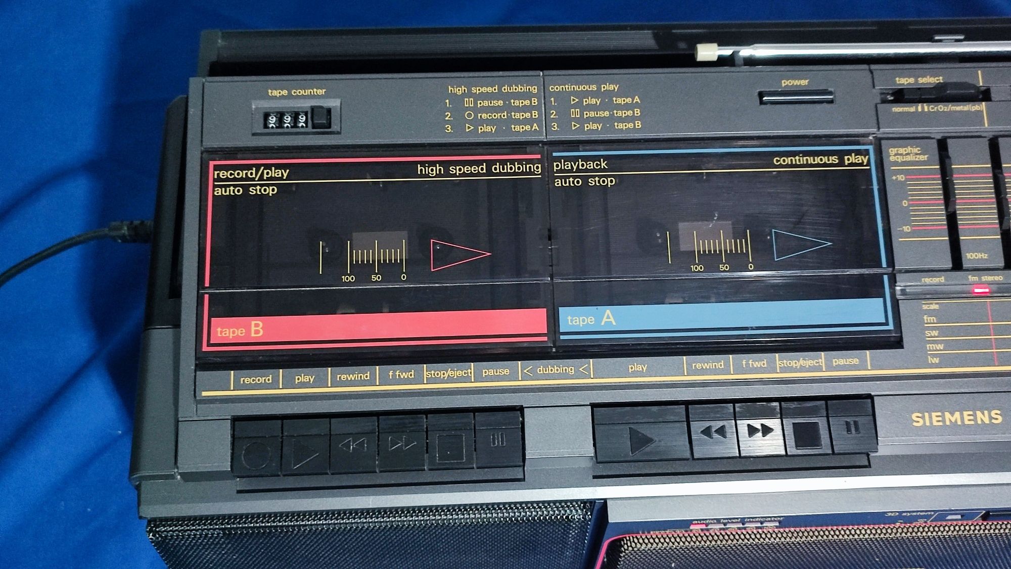 SIEMENS RM 840 radio dublu Cassette portabil