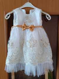 бутикова бяла рокля  с дантела за сватба или кръщене 2/3 г,