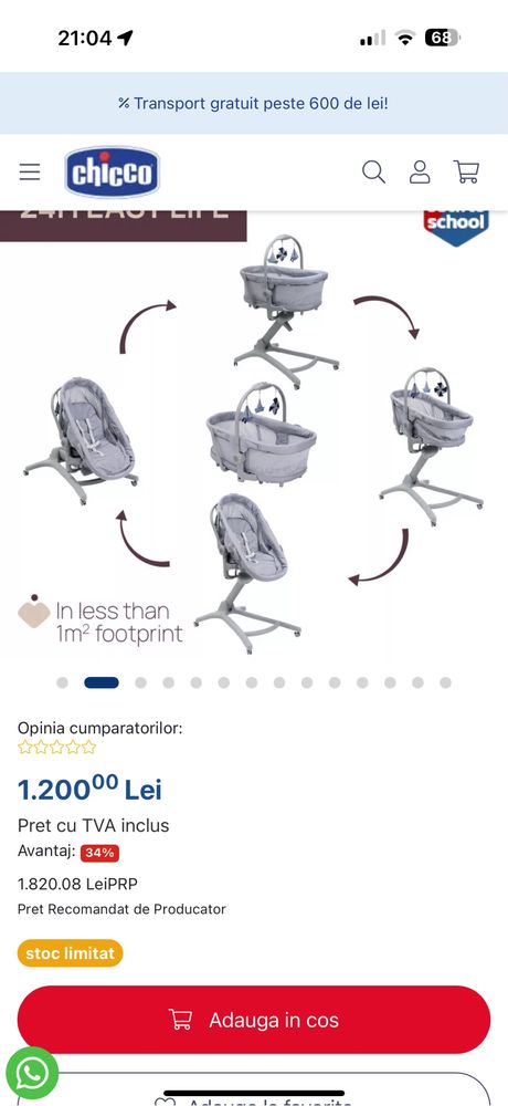 Patut chicco 5 în 1!
