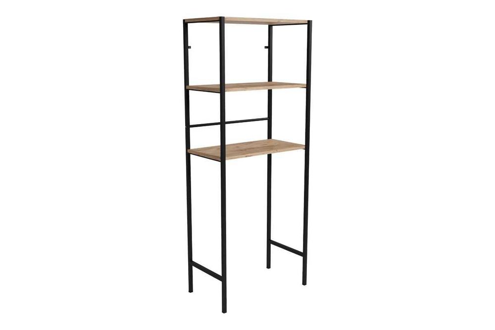 Етажерка за баня Puzzle-home Zermin, Метална рамка и Меланин,70x25x150