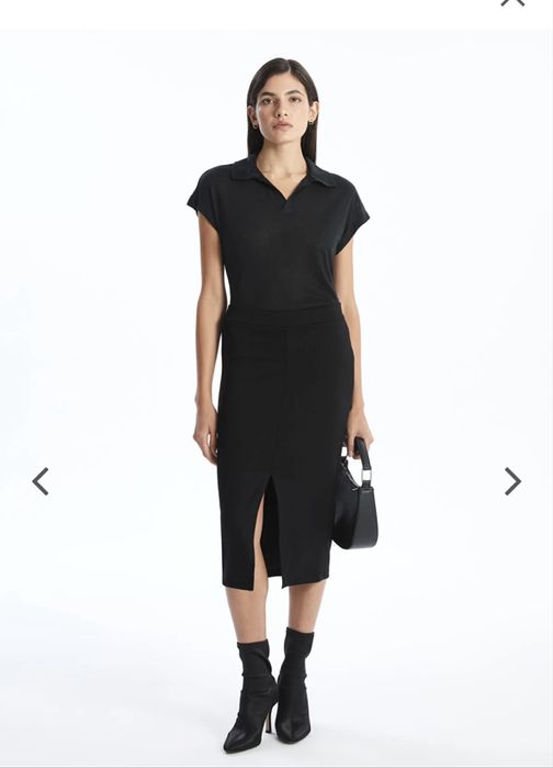 Модная юбка прямая чёрная