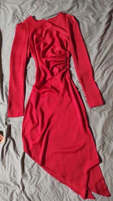 Атласное платье S