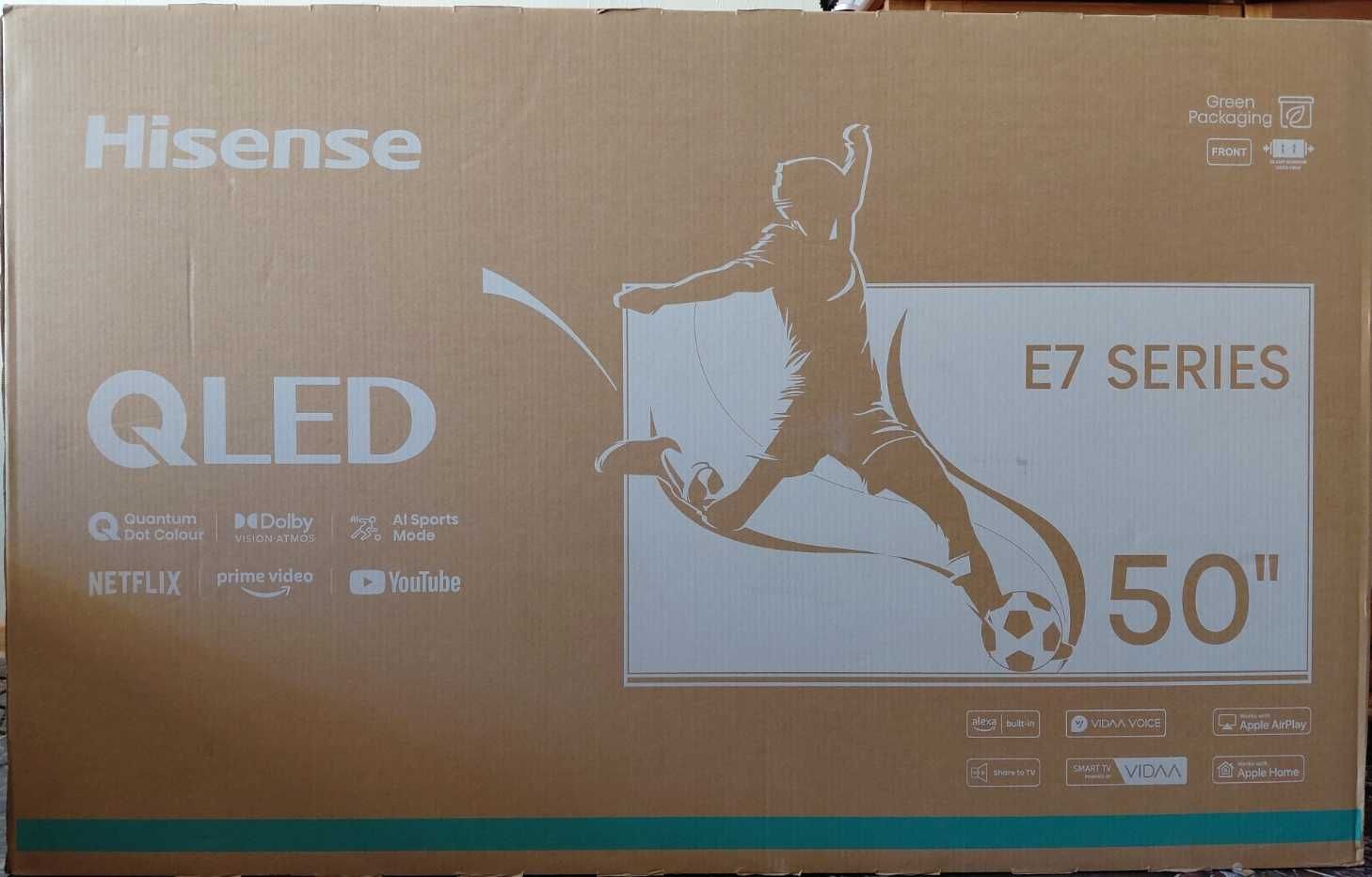 Телевизор Hisense 50" (126.0 см) 50E7NQ, QLED Smart TV, 4K Ultra HD