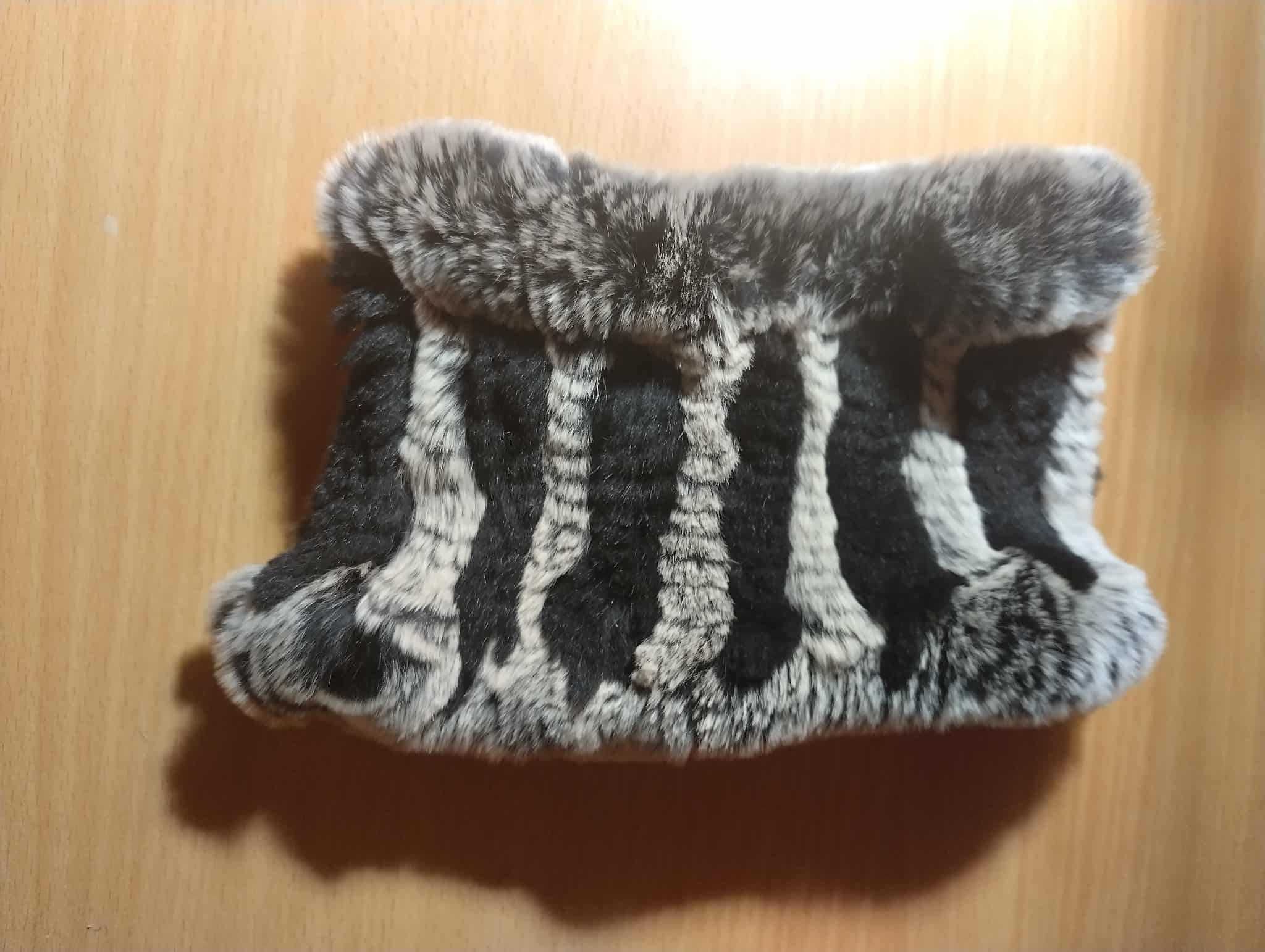 Лента за коса от естествена кожа BLACK AND GRAY