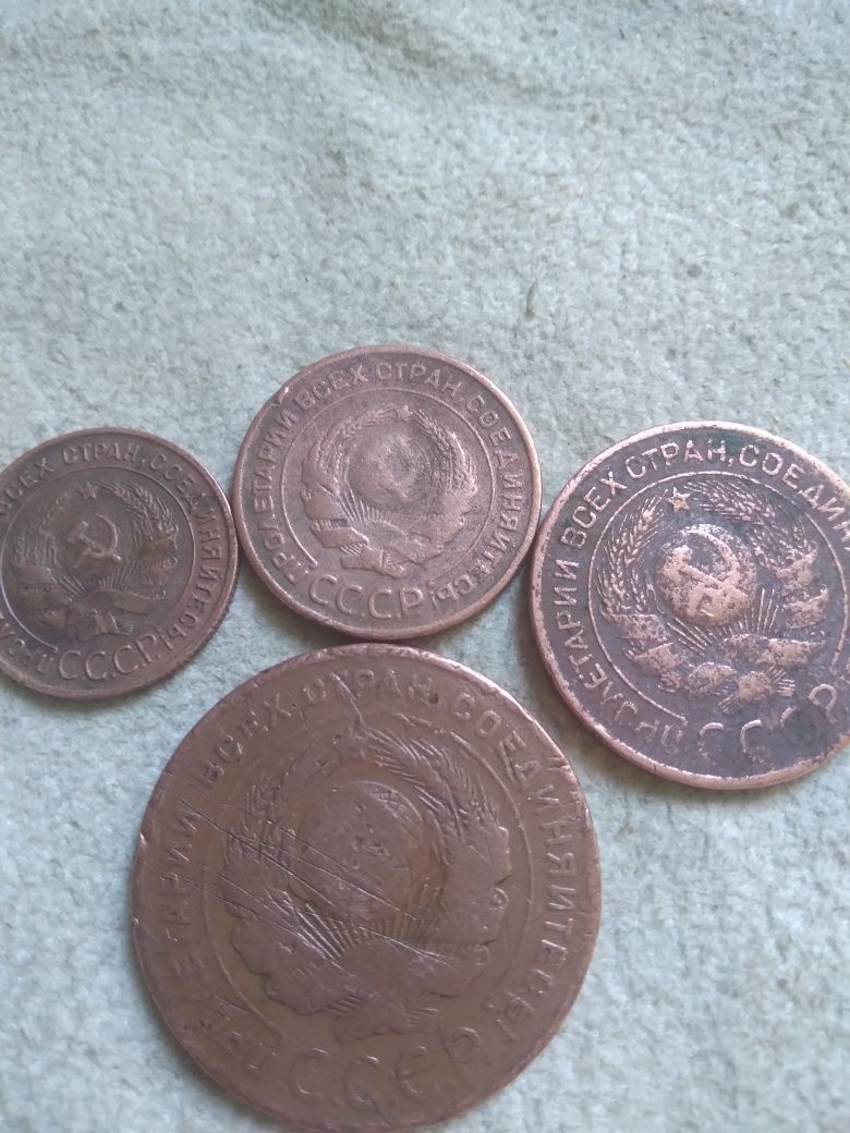 Лот 4 медные монеты   1924 года.
