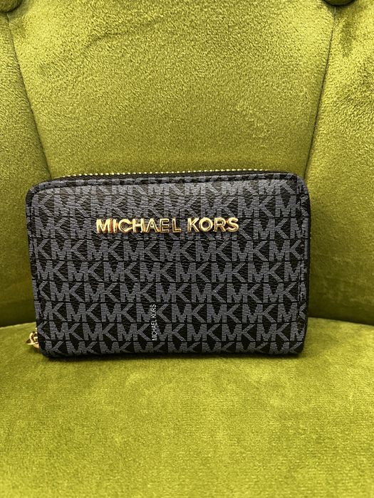 Portofel dama Michael Kors negru cu albastru