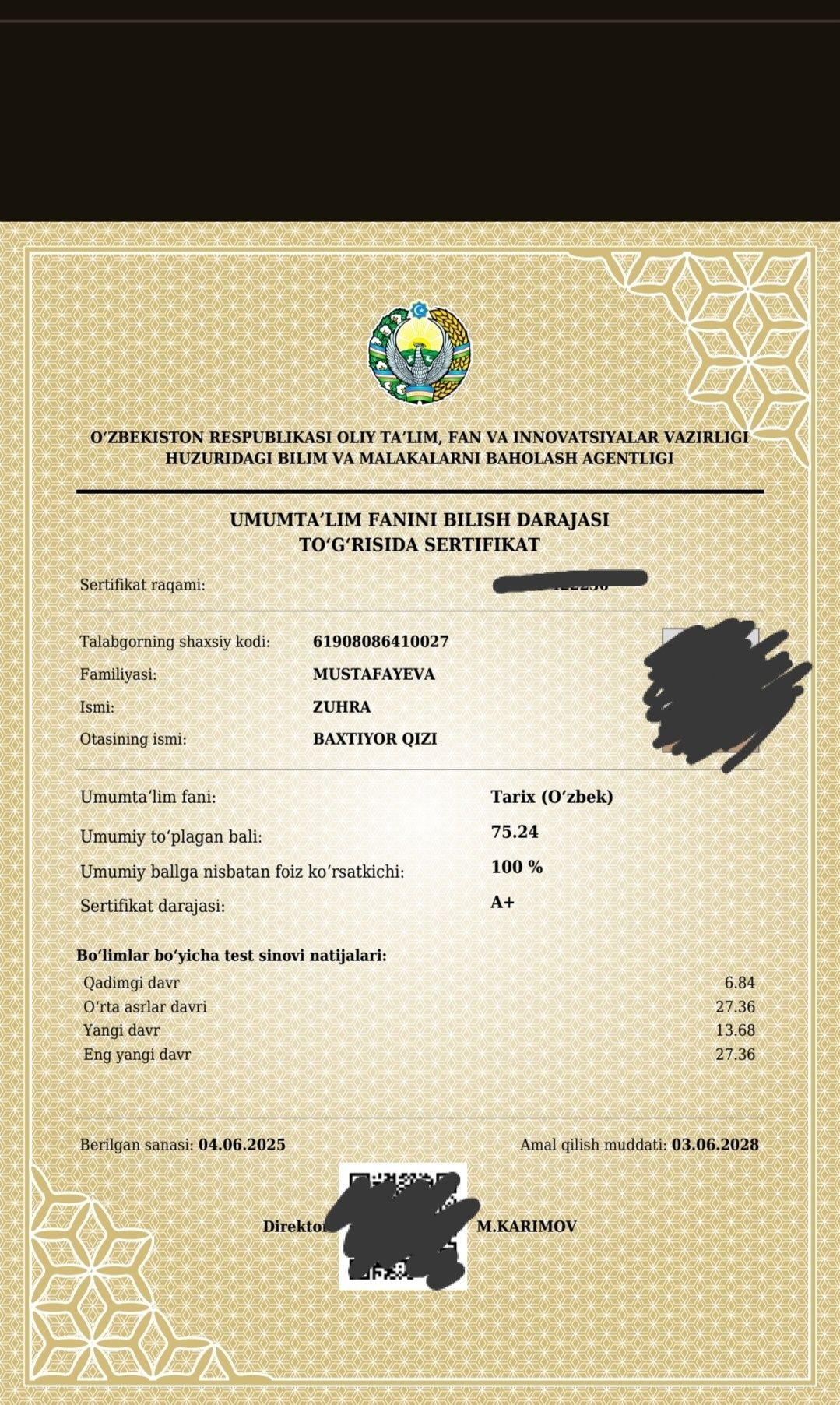 Tarixdan sifatli kurs