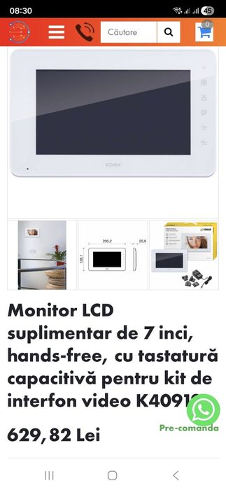 Monitor suplimentar Vimar pt interfon  !