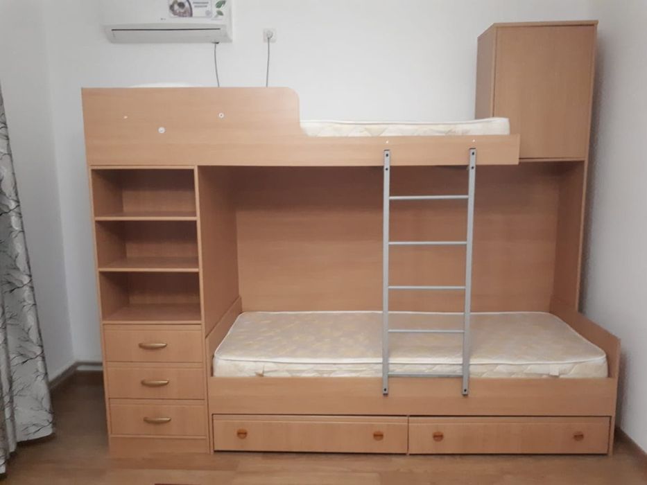 Детская двух ярусная кровать, без матраса