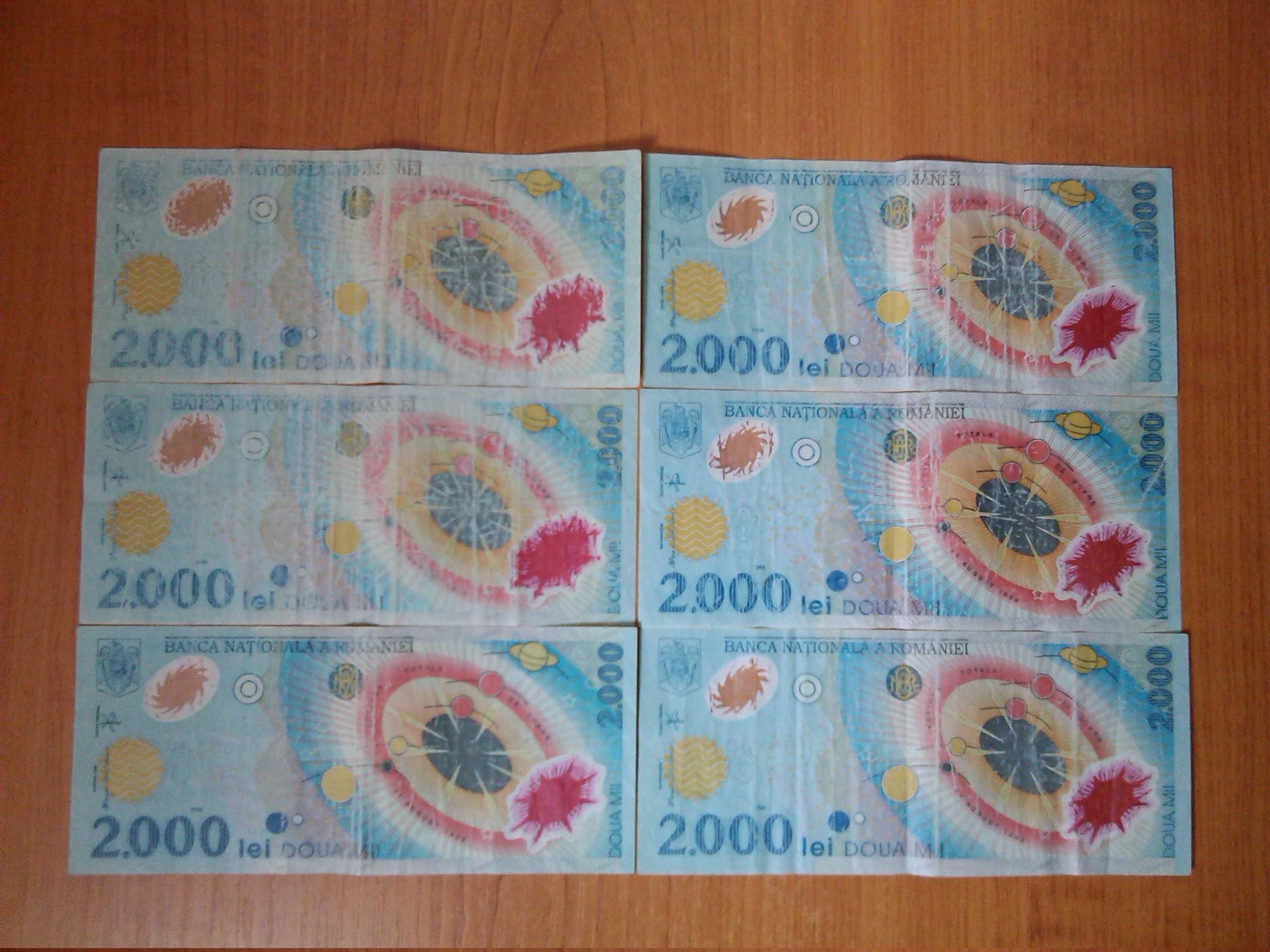bancnote 2000 lei din 1999 (aniv. eclipsa) x6