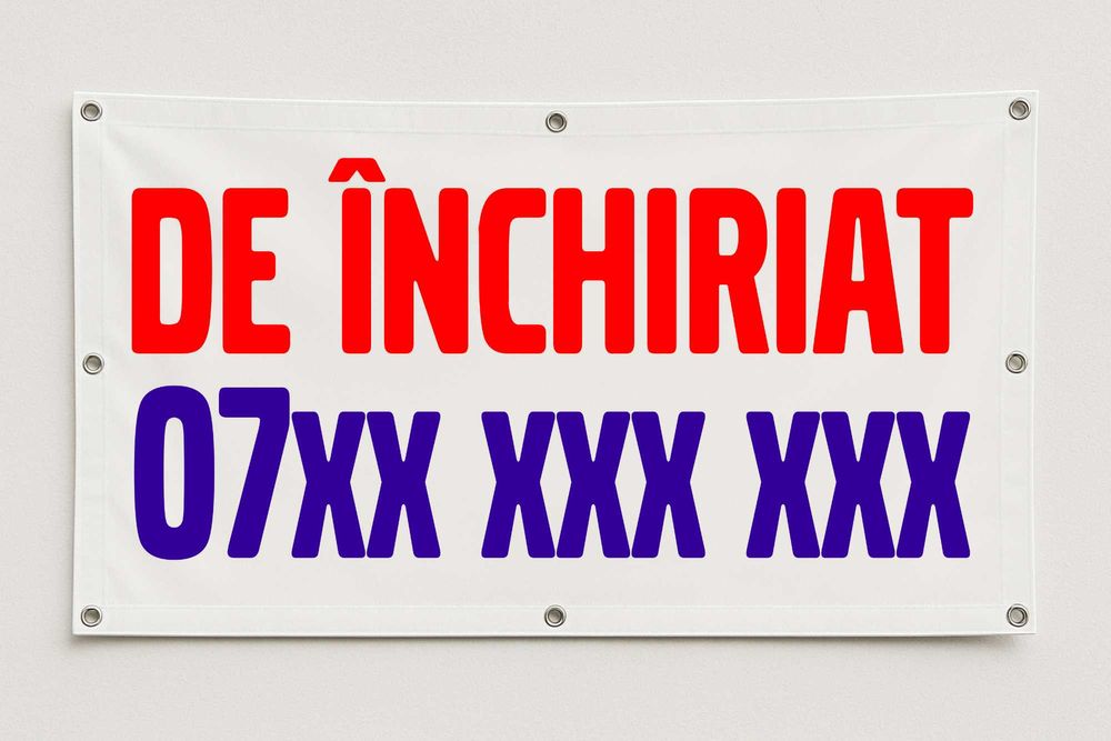 Banner publicitar de inchiriat - de vanzare cu capse metalice