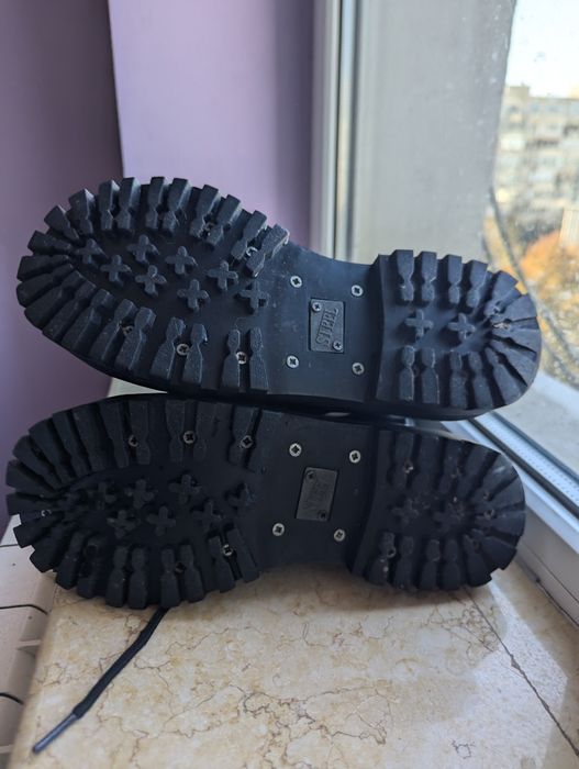 Bocanci Steel 10 inele nr 39 negri din piele