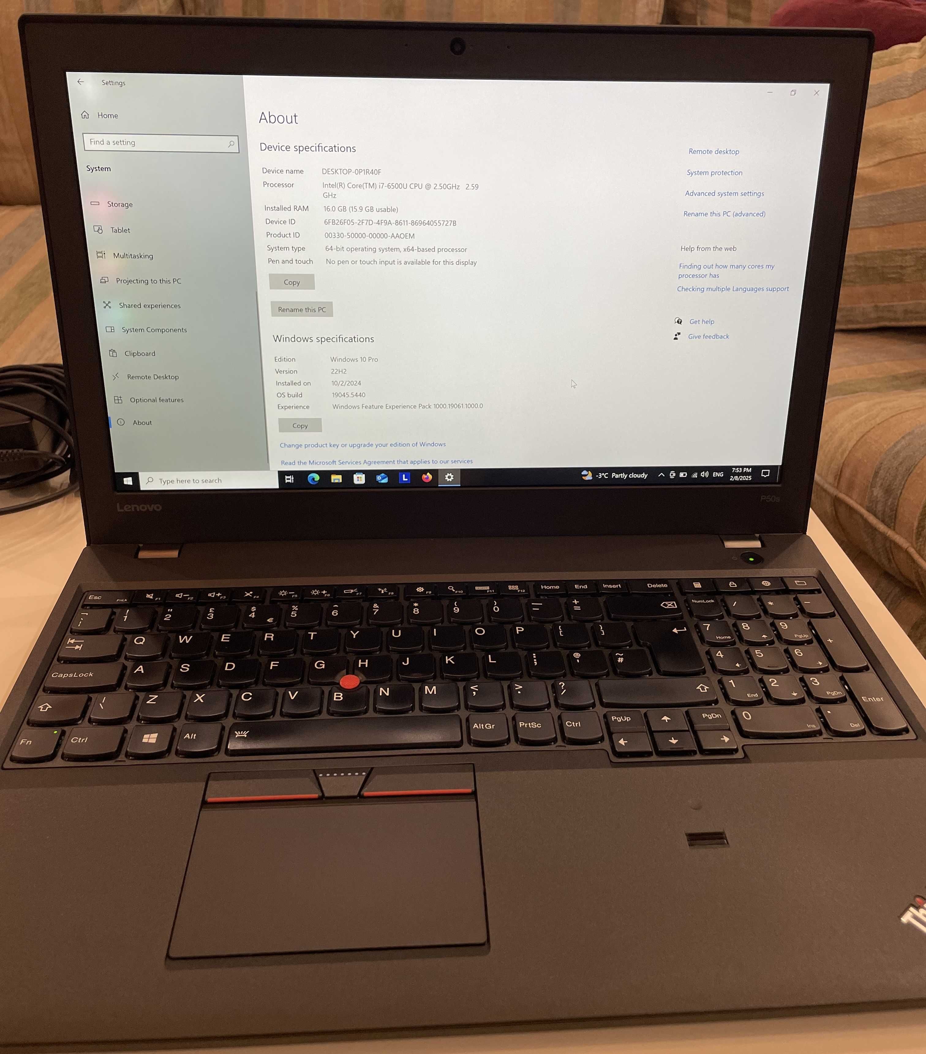 Графична станция Thinkpad P50s 15.4" - i7/16GB/512GB/2K display + док