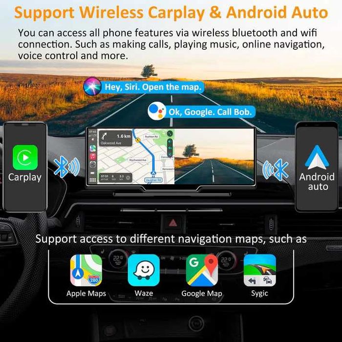 Мултимедия с Carplay, Android Auto от Westods  9.3" две камери, карта