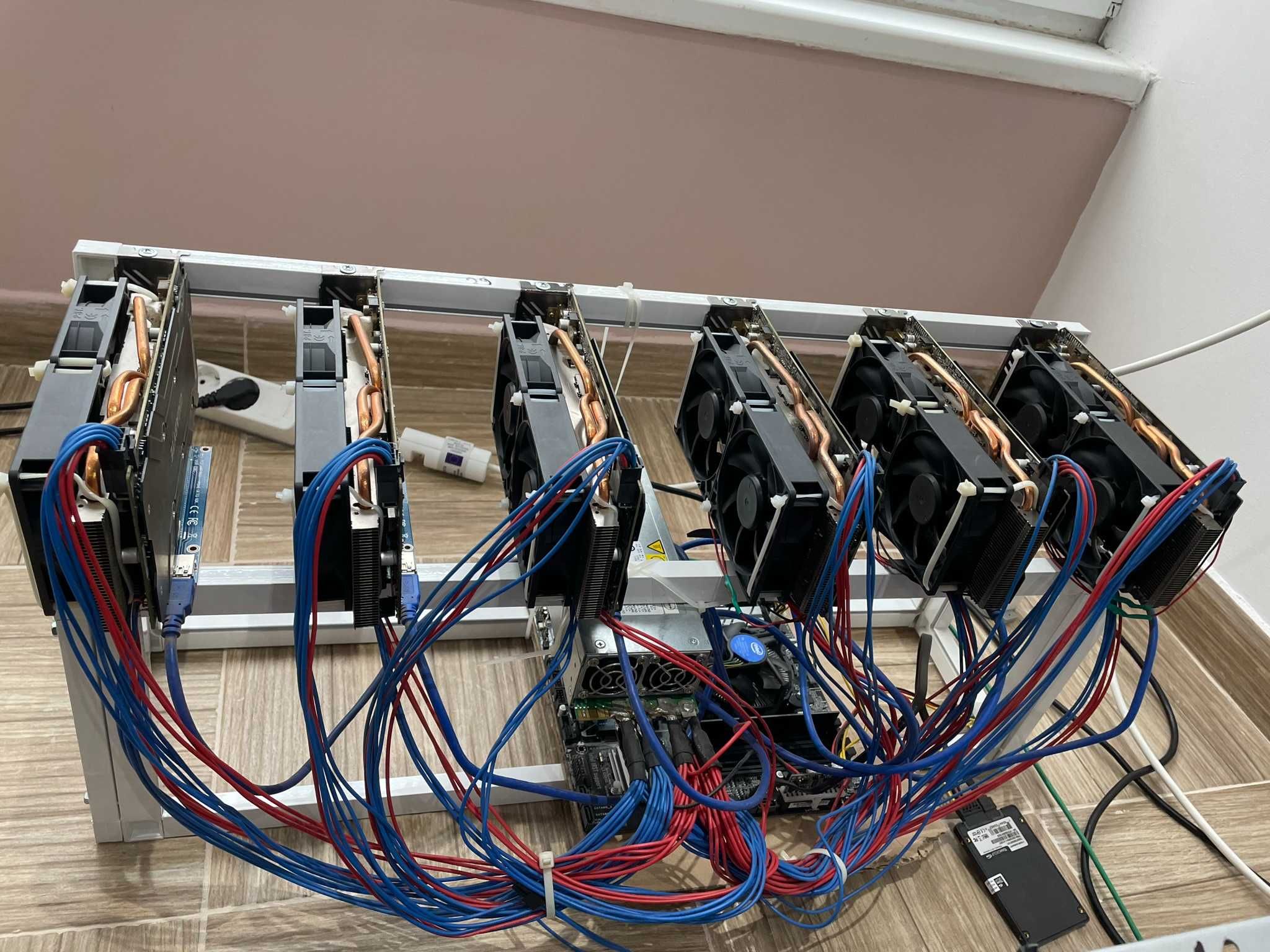 Майнинг риг с 4 карти rx570 4GB и 2 карти рx580 4GB Mining rig ETC