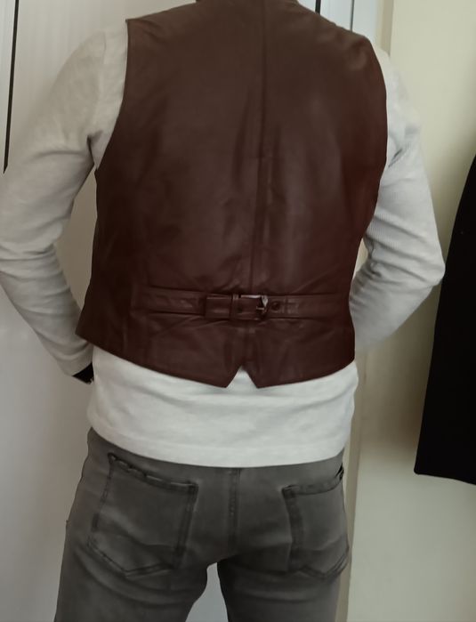 Кожен елек от естествена кожа размер L