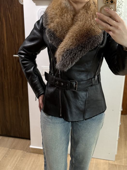 Cojoc miel cu guler vulpe