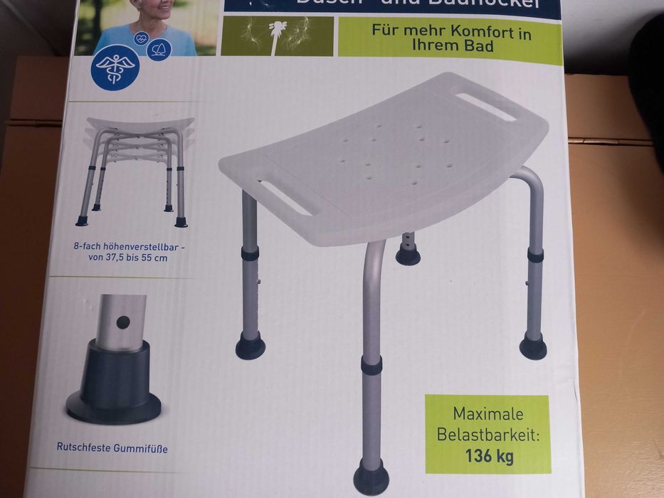 Стол за баня Алуминиев, Бял