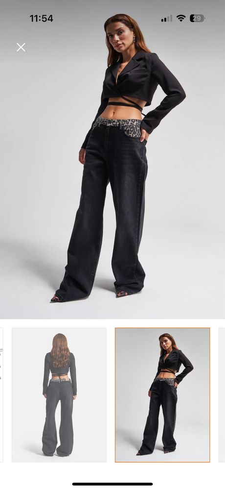 Jeans wide leg leopard