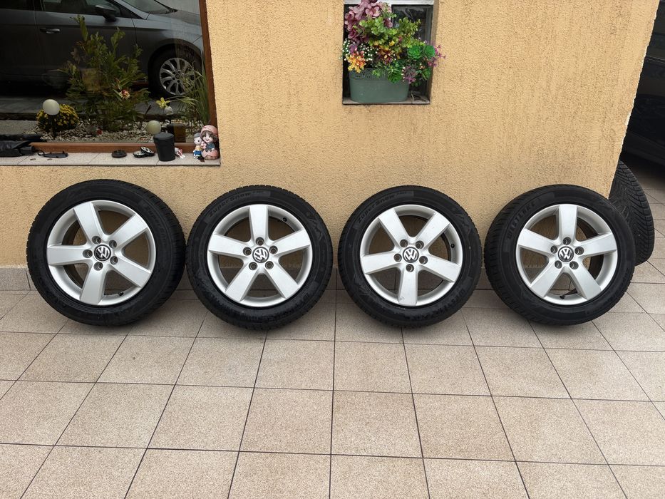 jante aliaj + anvelope 205/55/16 pentru vw skoda seat audi