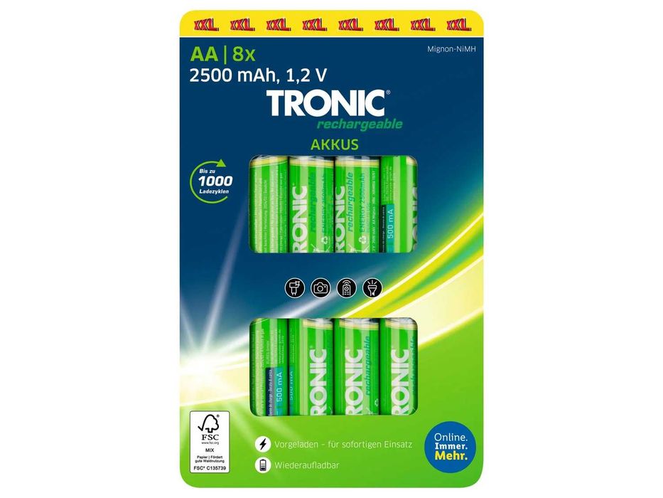 Acumulatori R6 / AA, 2500 mA, set de 8 bucati, nou, produs in Germania