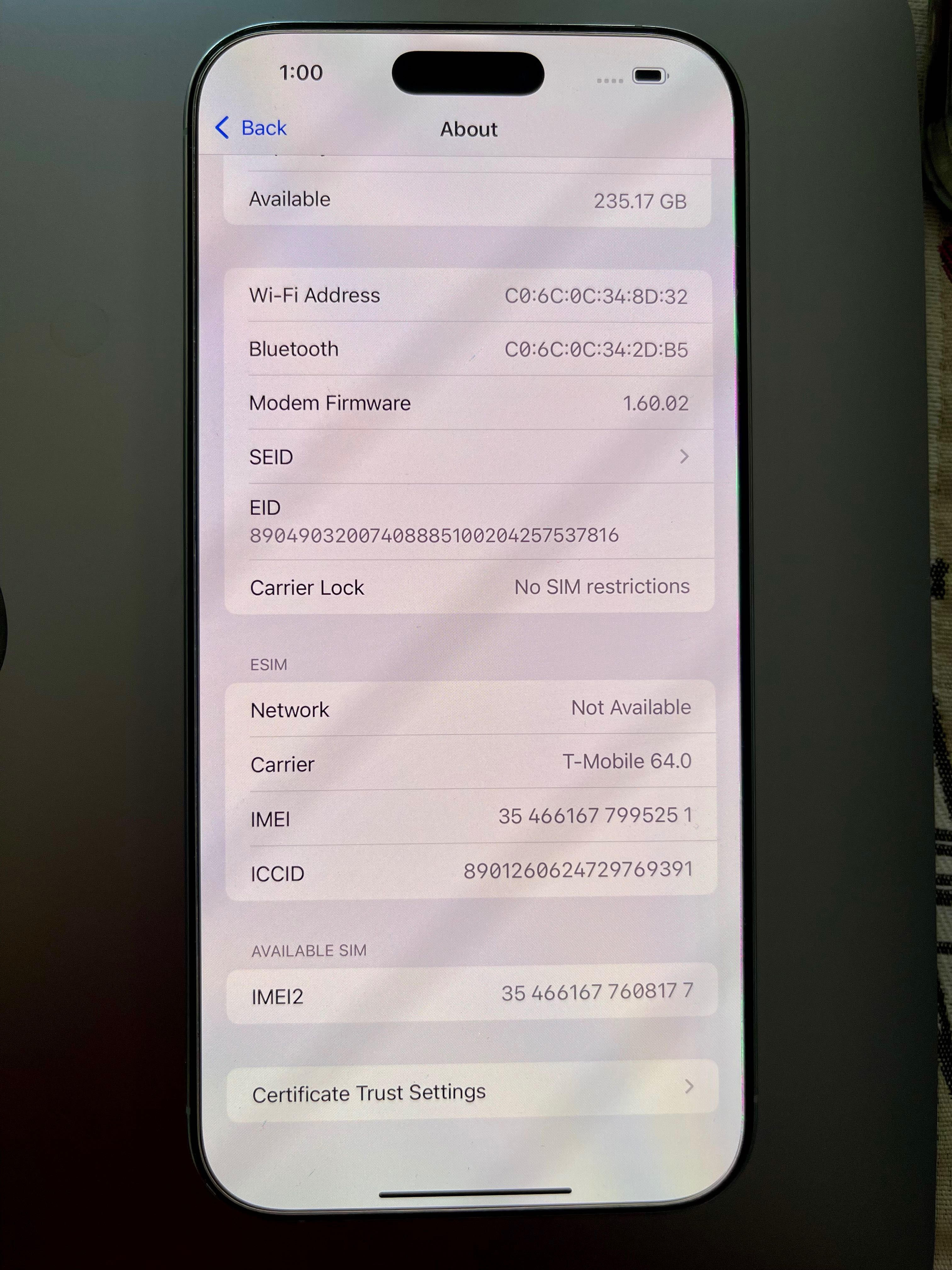 iPhone 16 Pro Max 256GB 1800лв -
Отключен, Като Нов + Аксесоари
