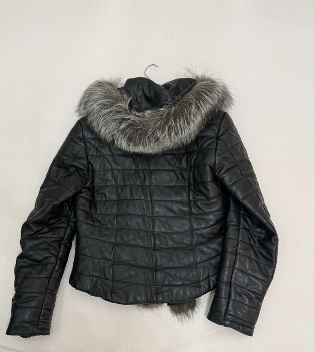 Кожанная куртка с натуральным мехом