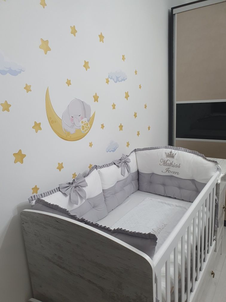 Patut copii transformabil cu leganare  + saltea cadou