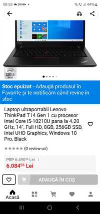 Laptop nou  Lenovo thinkpad T14 i5 a10a ram 16Gb Video 8Gb ssd w10 gta