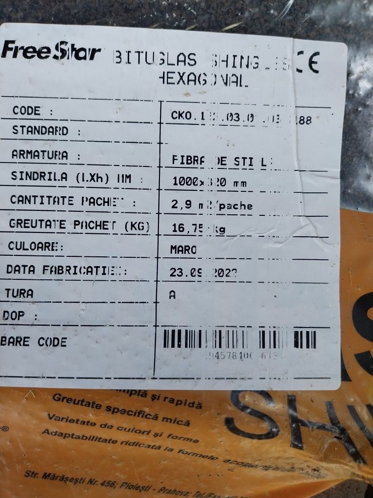 Vand 13 pachete șindrile bituminoasa