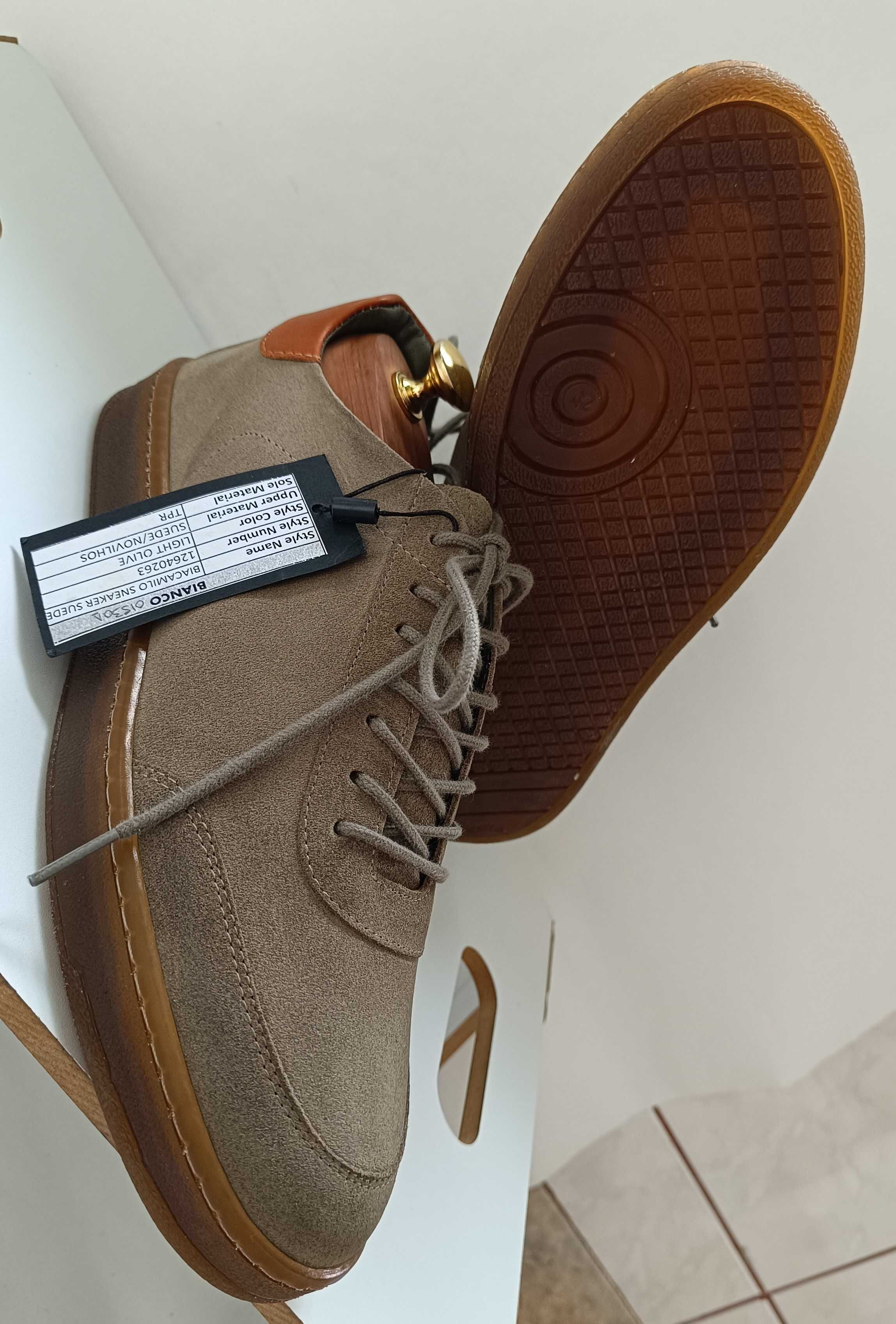 Pantofi sport casual 42 premium BIANCO NOI piele naturala moale