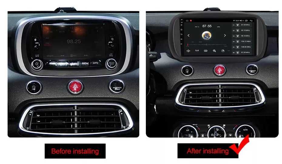 Navigatie Android 14 FIAT 500X  1/8 Gb Waze CarPlay + CAMERA
