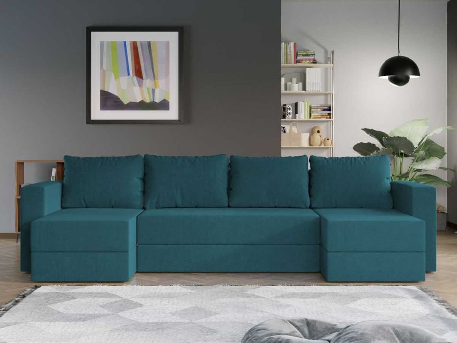 Coltar U Extensibil cu lada Alfa turcoaz - Transport Gratuit